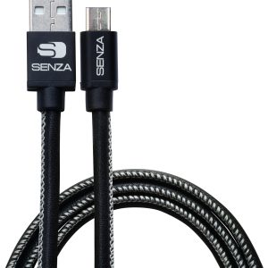 Senza Premium Leather Charge/Sync Cable Micro Usb 1.5M. 12W Black