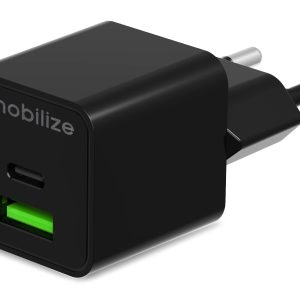 Mobilize Wall Charger Usb-C + Usb Gan 30W With Pd/Pps Black