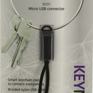 Keymate Charge/Sync Keychain Cable Nylon Braided Micro Usb Black