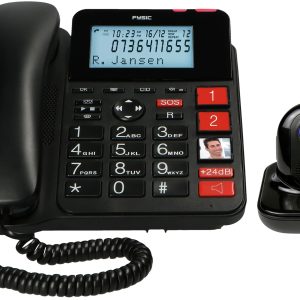 Fysic Fx-3960 Fysic Big Button Huistelefoon + Antwoordapparaat + Draadloze Sos Paniekknop Black