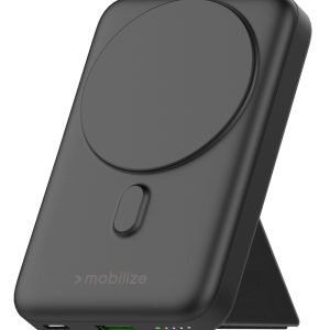 Mobilize Magnetic Wireless Magsafe Compatible Pd Stand Power Bank 10000Mah 15W Black