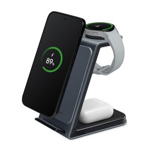 Mobilize 3In1 Aluminium Wireless Charger Station 15W