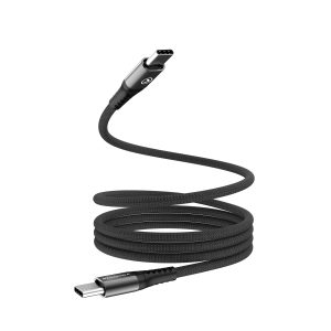 Mobilize Magnetic Nylon Cable - Usb-C To Usb-C - 1M. - 100W Black