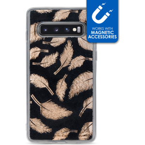 My Style Magneta Case For Samsung Galaxy S10 Golden Feathers