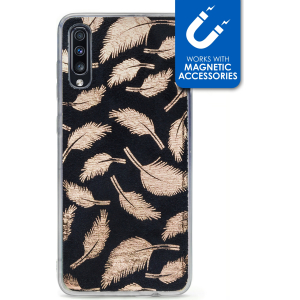 My Style Magneta Case For Samsung Galaxy A70 Golden Feathers