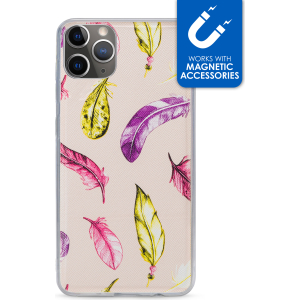 My Style Magneta Case For Apple Iphone 11 Pro Beige Feathers