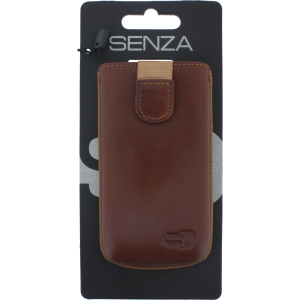 Senza Leather Slide Case Cognac Size M