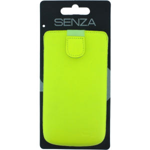 Senza Leather Slide Case Neon Yellow Size Xxl