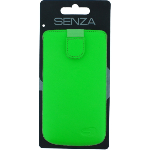 Senza Leather Slide Case Neon Green Size Xxl