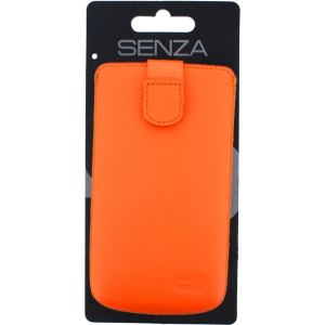 Senza Leather Slide Case Neon Orange Size Xxl