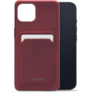 Mobilize Rubber Gelly Card Case Apple Iphone 13 Mini Matt Bordeaux