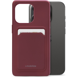 Mobilize Rubber Gelly Card Case Apple Iphone 15 Pro Matt Bordeaux