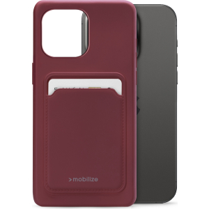 Mobilize Rubber Gelly Card Case Apple Iphone 15 Pro Max Matt Bordeaux