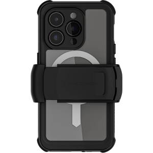 Ghostek Nautical Waterproof Magsafe Case + Belt Swivel Holster Apple Iphone 15 Pro Clear