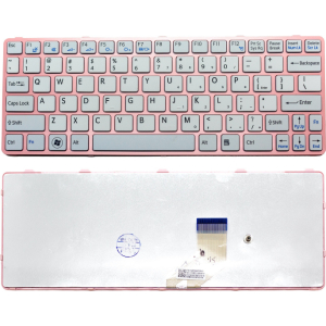 Keyboard voor Sony SVE11 QWERTY US Wit/Roze