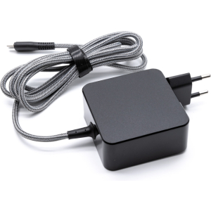 65W USB-C oplader zwart braided kabel