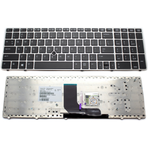 HP Elitebook Toetsenbord US Qwerty zilver frame
