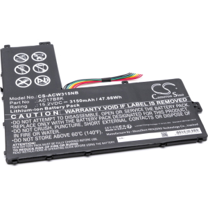 Replacement Accu voor Acer AC17B8K 15,2V 3150mAh