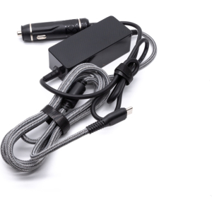 140W USB-C autolader zwart met vaste USB-C braided USB-C kabel