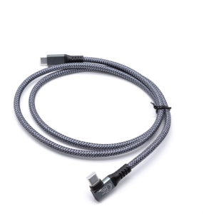 Braided 240 Watt USB 3.2 Gen 2x2 USB-C naar USB-C haaks kabel 20GBps 1 meter