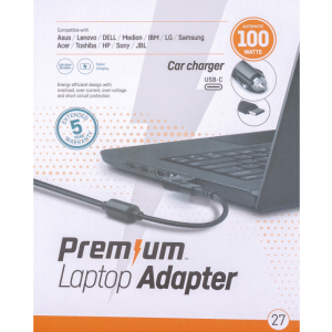 (27) Premium RETAIL USB-C Auto adapter 100 Watt
