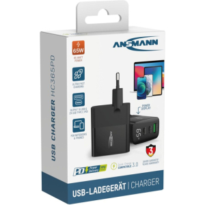 Ansmann USB Type A en 2 x Type C lader 65 watt