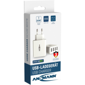 Originele Ansmann 30 Watt 4 poorts USB-A Lader Wit