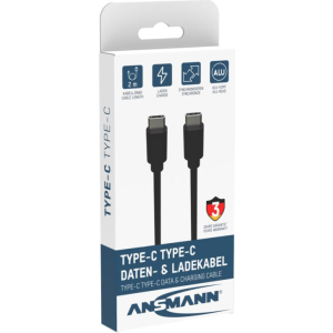 Ansmann USB-C naar USB-C kabel 60 watt 2 meter zwart