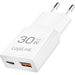 LogiLink 30 Watt USB-C + 18 watt USB-A lader