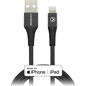 Mobilize Strong Nylon Cable Usb To Apple Mfi Lightning 2M. 12W Black