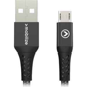 Mobilize Strong Nylon Cable Usb To Micro Usb 20Cm. 12W Black