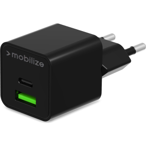 Mobilize Wall Charger Usb-C + Usb Gan 30W With Pd/Pps Black