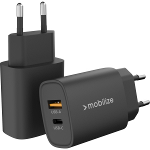 Mobilize Wall Charger Usb-C + Usb 25W With Pd/Pps Black