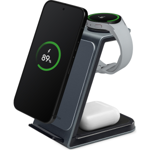 Mobilize 3In1 Aluminium Wireless Charger Station 15W
