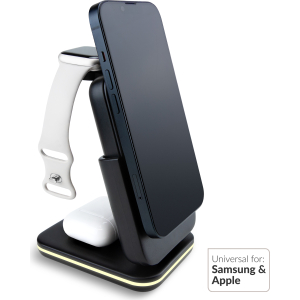Mobilize 4In1 Wireless Charger Station With Detachable Power Bank 5000Mah Black