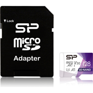 Silicon Power Superior Pro Micro Sdhc Incl. Sd Adapter 128Gb Uhs-1 U3 A1 V30 Class 10 Color