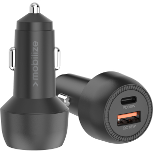 Mobilize Car Charger Usb + Usb-C 48W With Pd/Pps And Qc Black