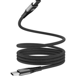 Mobilize Magnetic Nylon Cable - Usb-C To Usb-C - 1M. - 100W Black