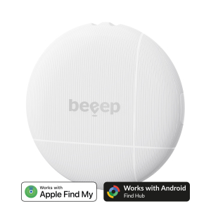 Beeep Onetag Apple Find My & Android Tracker White & Keychain White - 1 Pack
