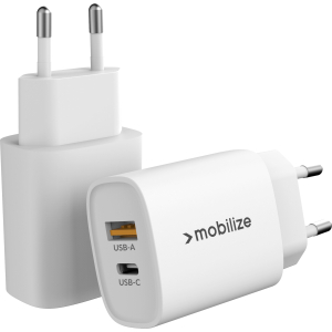Mobilize Bulk Mobilize Wall Charger Usb-C + Usb 25W With Pd/Pps White (Bulk)