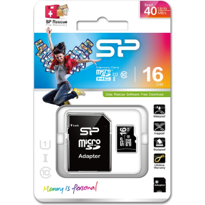 Silicon Power Micro Sdhc Incl. Sd Adapter 16Gb Class 10
