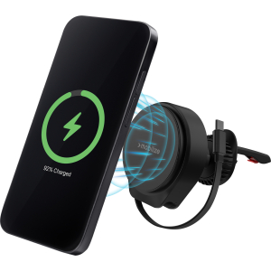Mobilize Magsafe Compatible Car Holder/Charger 25W Qi2.2 With Retractable Usb-C Cable Black