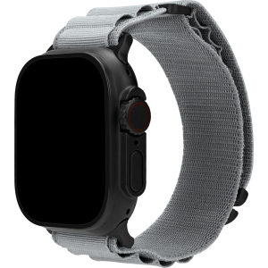 Mobilize Nylon Watch Band - Alpine - Black Connector - For Apple 42/44/45/49Mm - Light Grey