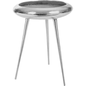 Bijzettafel Brisbane Zilver 55 cm – Stijlvolle Tafeltje voor Woonkamer en Slaapkamer