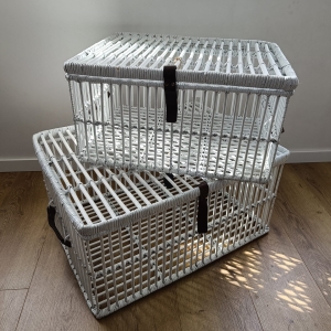 Set van 2 manden | Wit | 75 cm en 65 cm