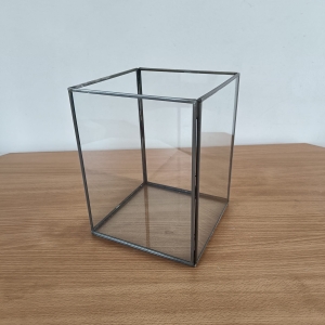 Windlicht van Glas 18x18x24 cm - Stijlvolle Tafellantaarn voor Binnen en Buiten