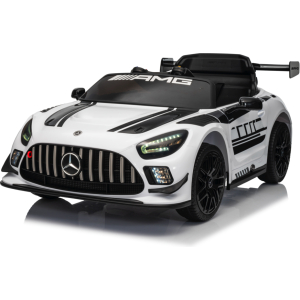 Mercedes-Benz Gt3 Amg 12 Volt Elektrische Kinderauto Met Rubberen Banden, Leder Zitje En Meer!