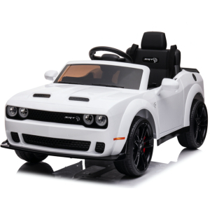 Dodge Challenger Srt, 12 Volt Elektrische Kinderauto, Leder Zitje, Rubberen Banden, Kinder Accu Auto!