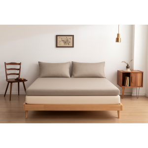 Hoeslaken (Topdekmatras) - Soft Taupe - Premium