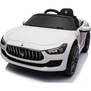 Maserati Ghibli, 12V Elektrische Kinderauto, Rubberen Banden, Leder Zitje.